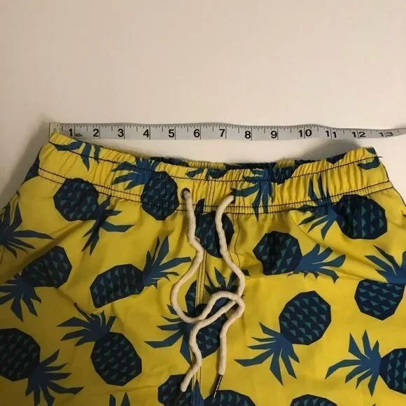 Two left feet swim wear Board Shorts bathing suit yellow pineapple M- 32 - Picture 8 of 9